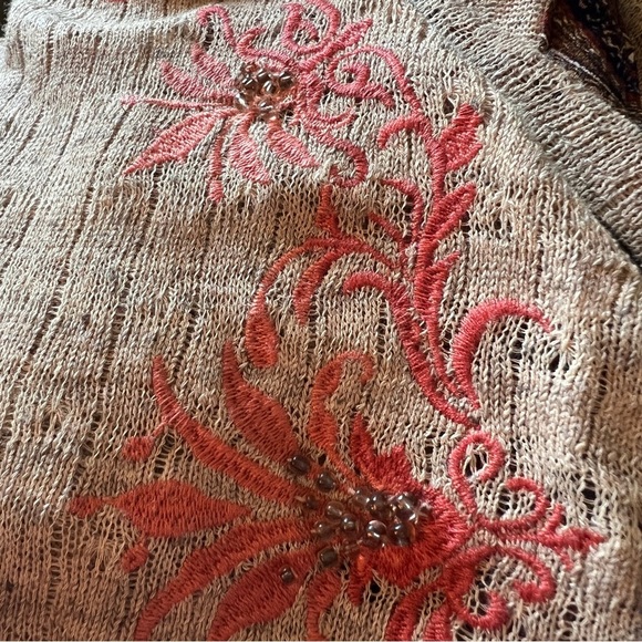 Miss Me Women’s Lace-Like Beaded Cardigan Top Sheer Paisley Insert Large NWOTs - Picture 9 of 14